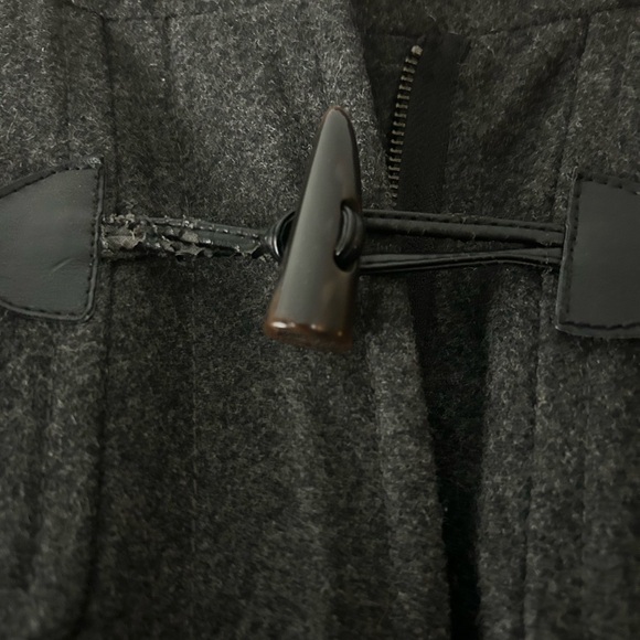 J. Crew Dark Gray Wool Blend Hooded Toggle Pea Coat Size 10 - Picture 6 of 9